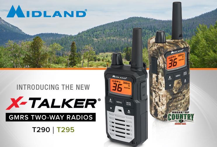 T290 and T95 GMRS walkie talkies graphic