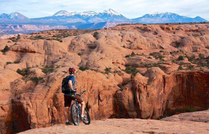 mountain biker near canyon