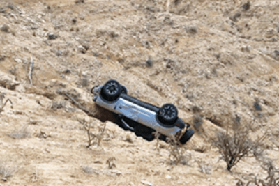 flipped vehicle
