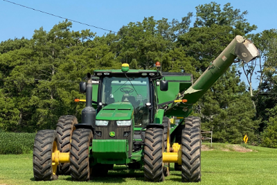 tractor in grass