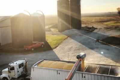 aerial of farm