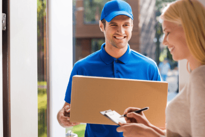 man delivers package