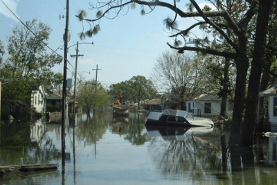 flooded neighborhood