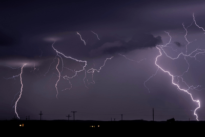 lightening strike in field