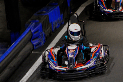 go kart racer on the track
