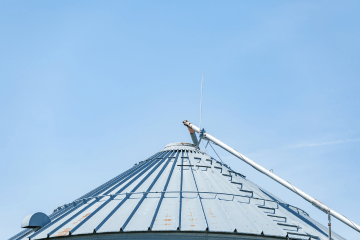 repeater antenna on grain silo