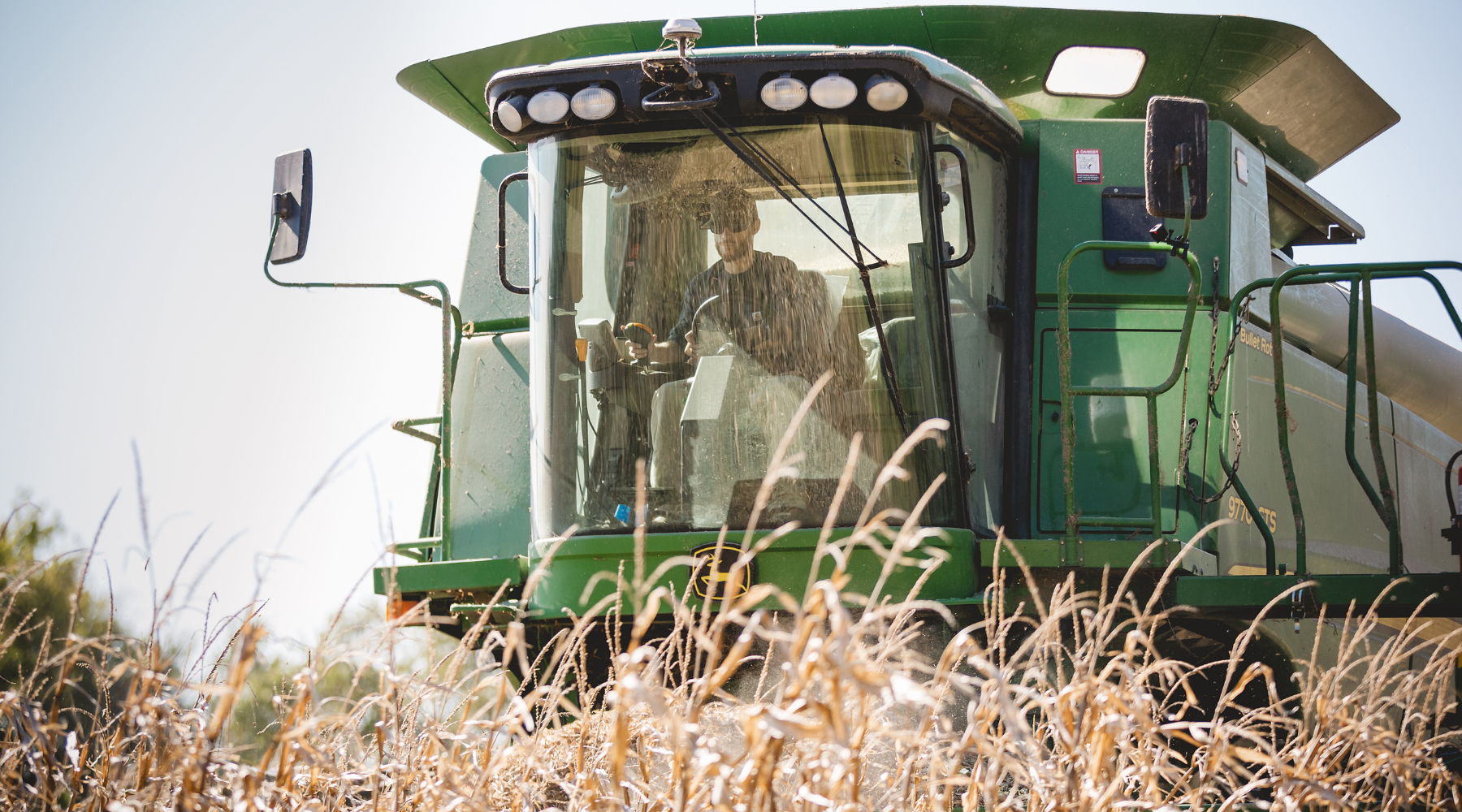man in combine