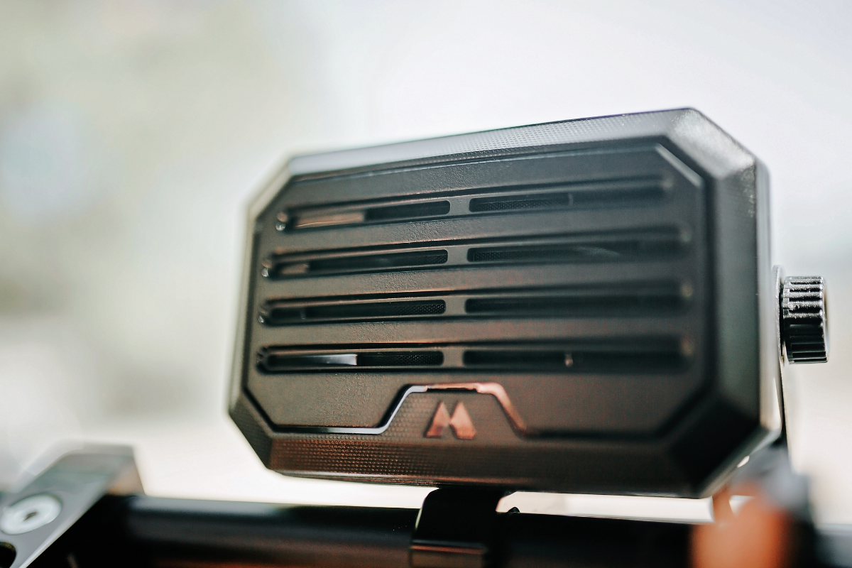 mini external speaker on dashboard
