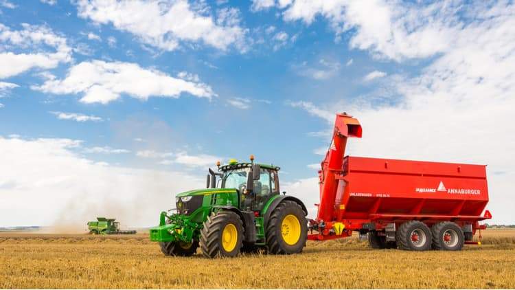 tractor in a field