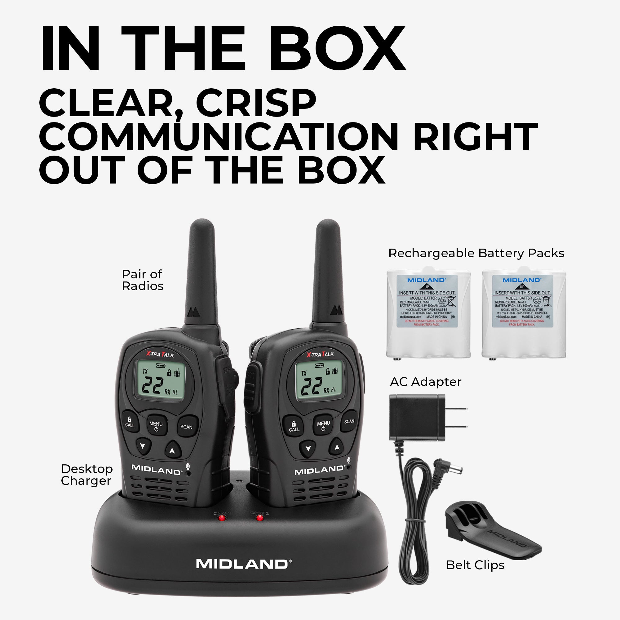 LXT500 FRS License‑Free Walkie Talkie 2-Pack - LXT500VP3