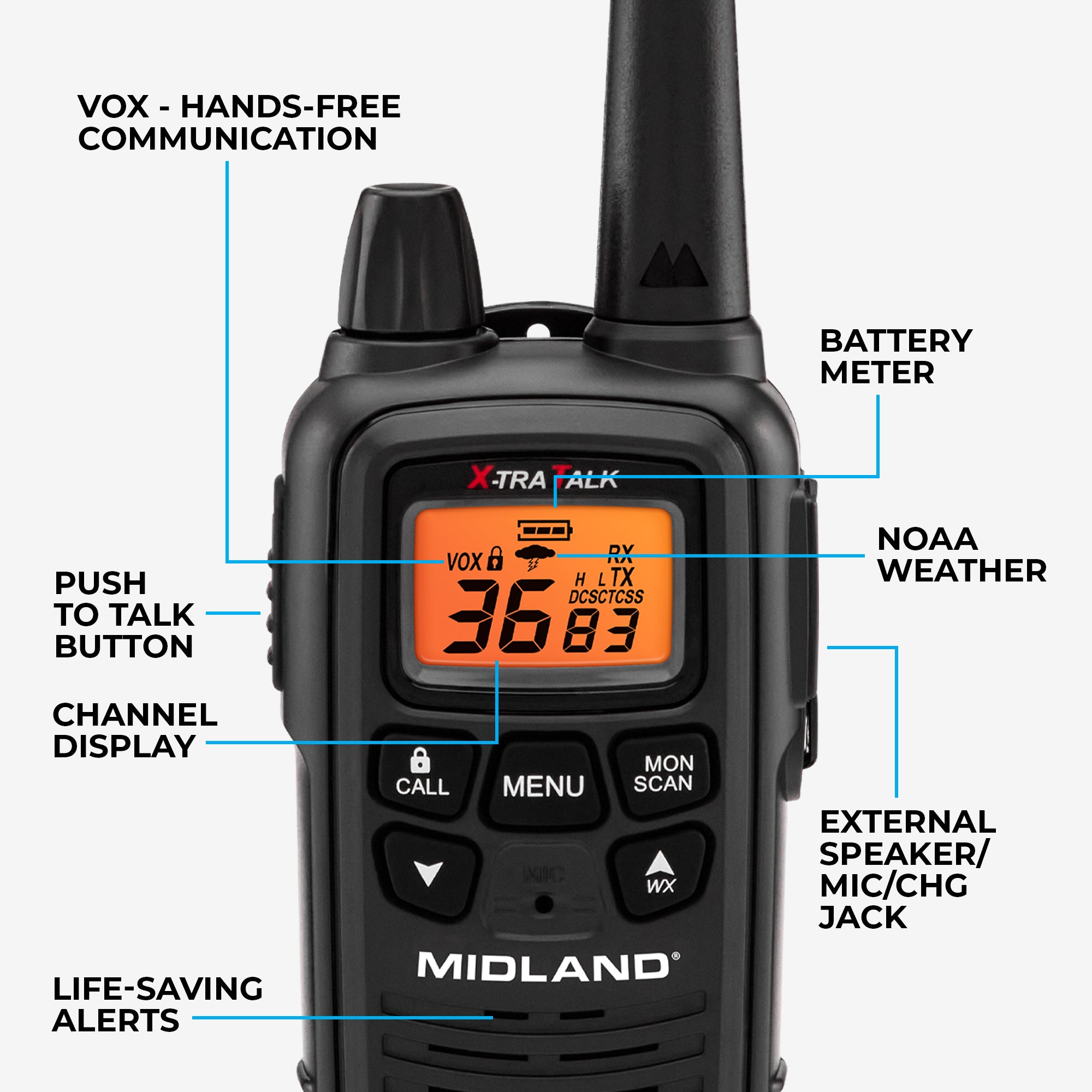 LXT600 FRS License Free walkie‑talkie Bundle - LXT600BB