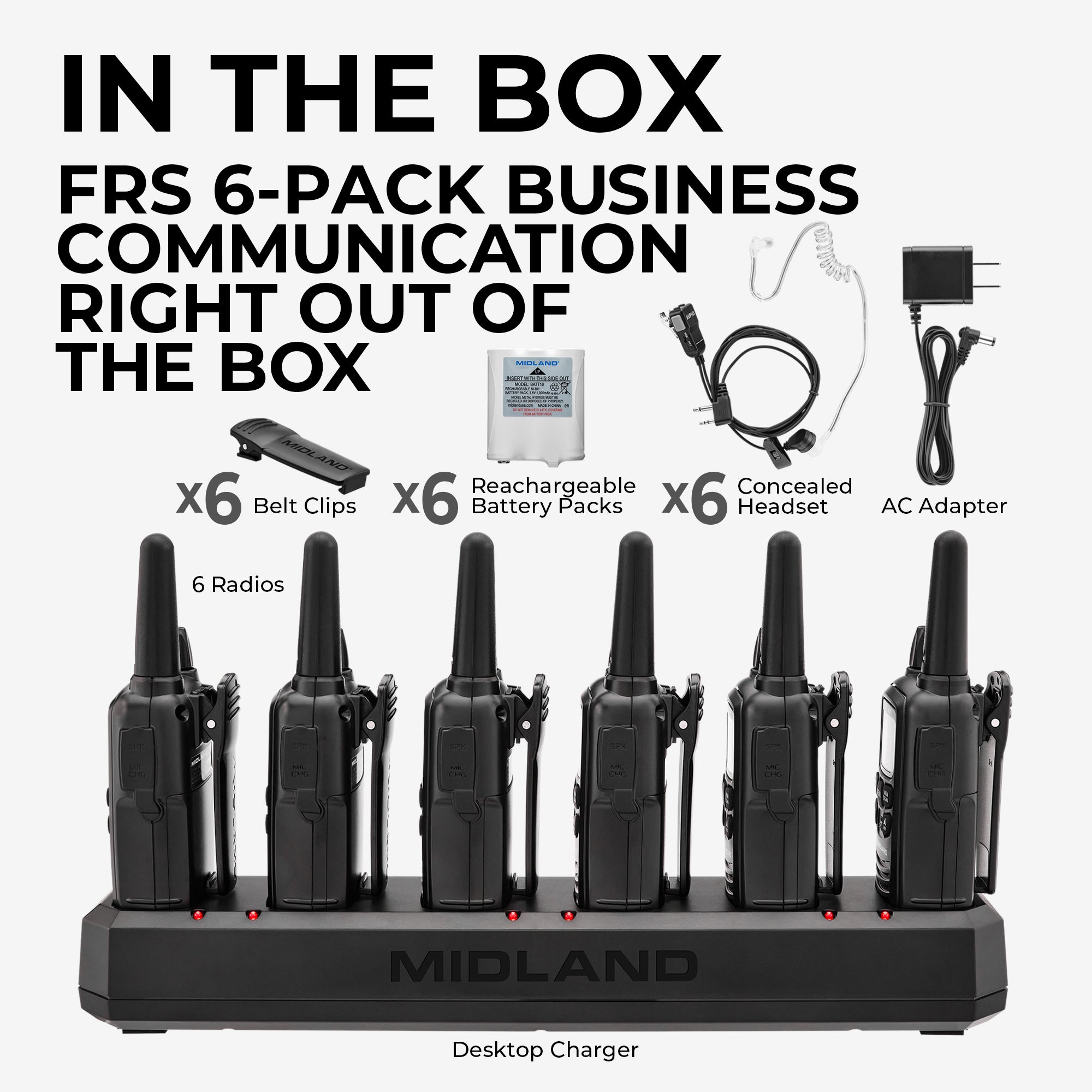 LXT600 BizTalk FRS Two‑Way Business 6‑Pack Bundle - LXT600BBX6