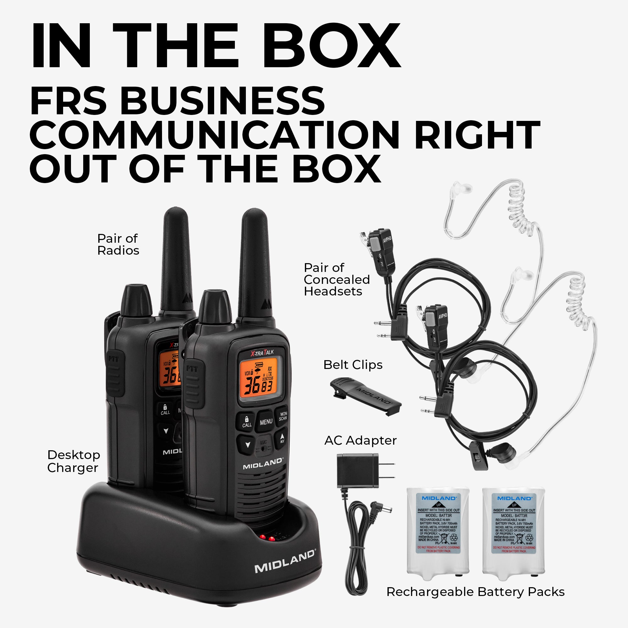LXT600 FRS License Free walkie‑talkie Bundle - LXT600BB
