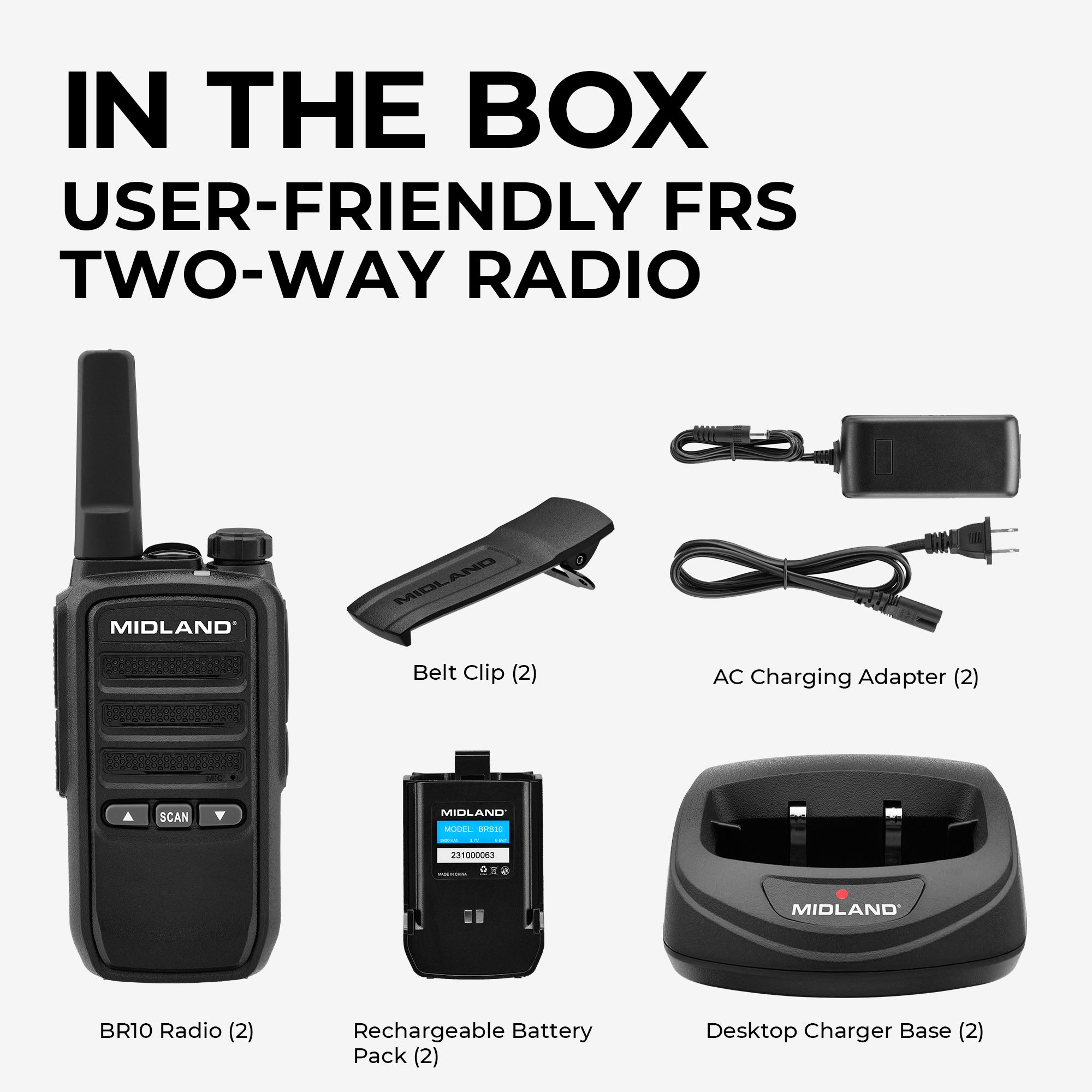 BR10 BizTalk FRS Heavy‑Duty Business Radio 2‑Pack - BR10X2