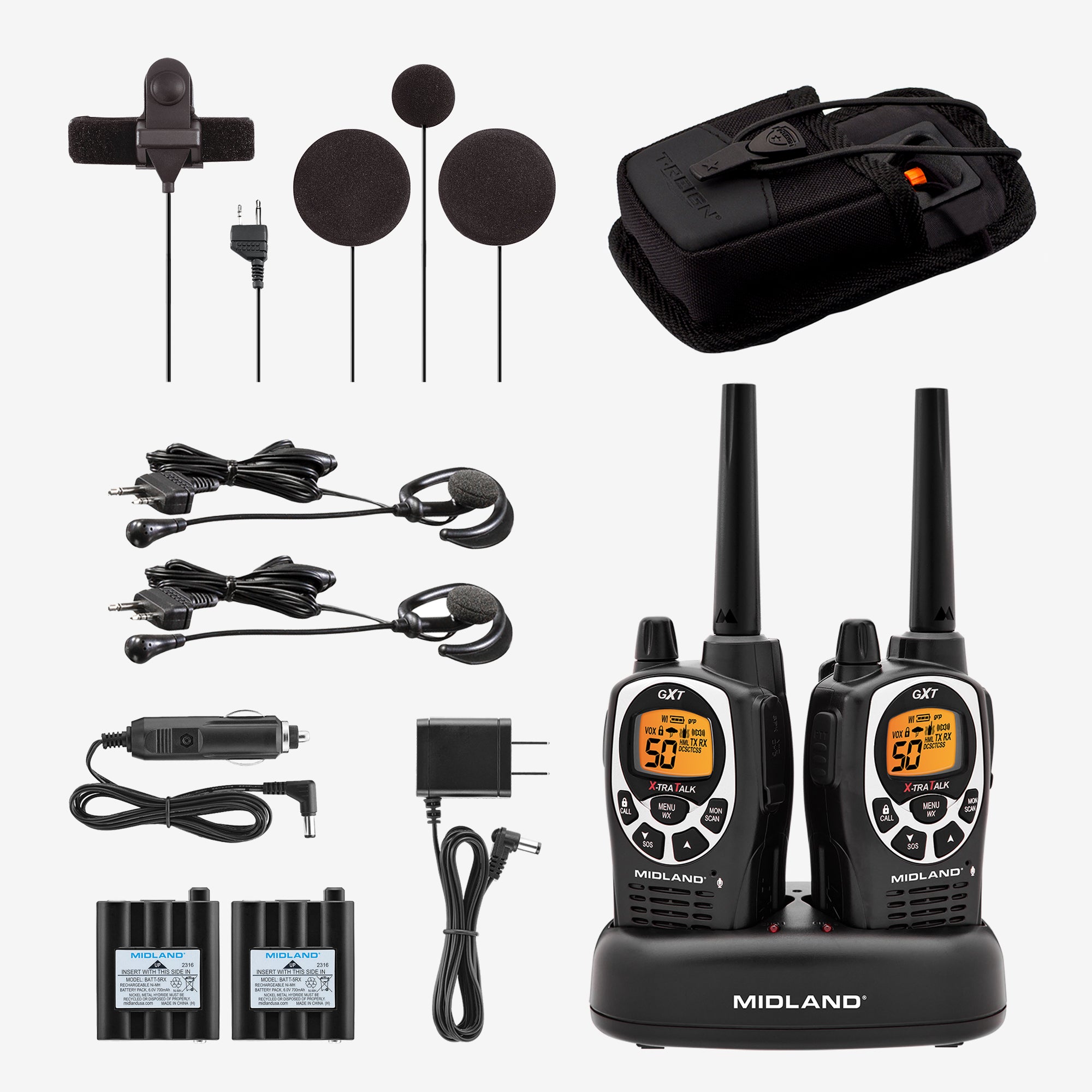 bike helmets with walkie talkie Midland - Gxt1000vp4, 50 Channel Gmrs Two-way Radio