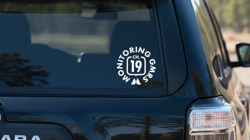 Monitoring GMRS Channel 19 Decal