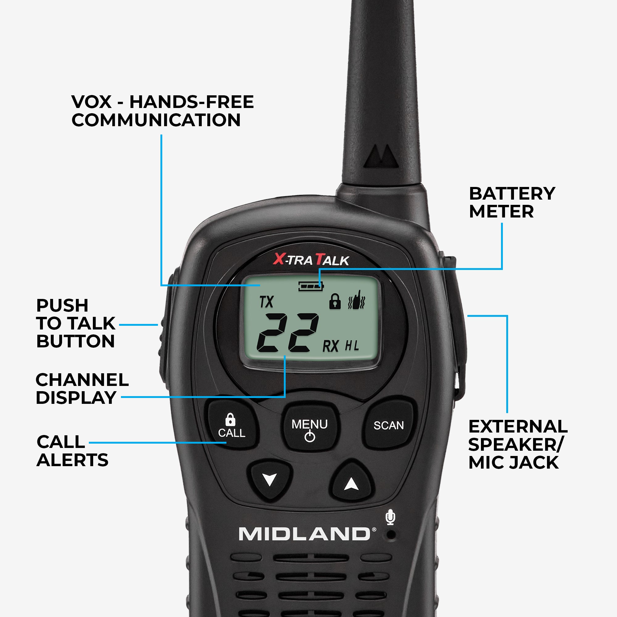 LXT500 FRS License‑Free Walkie Talkie 2-Pack - LXT500VP3