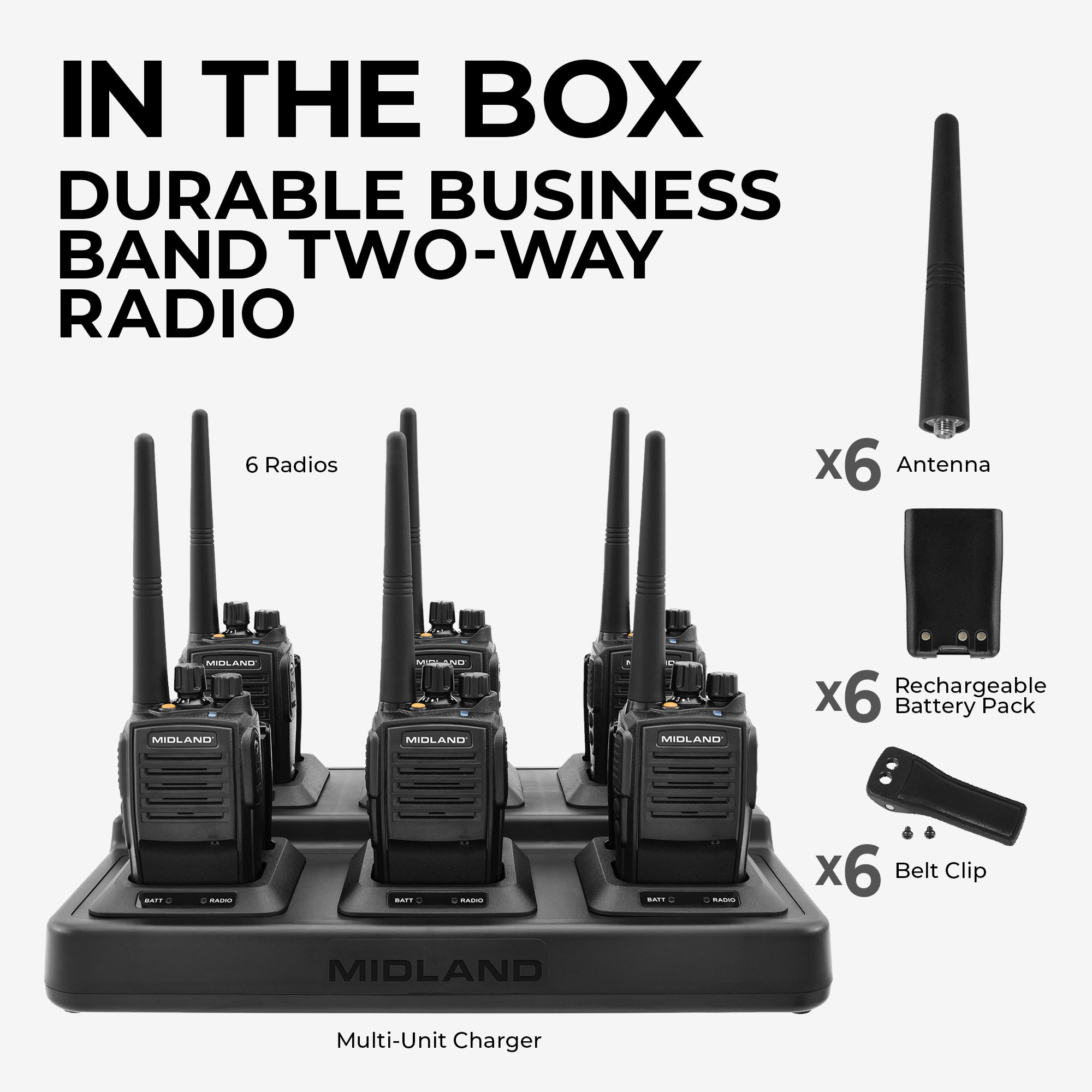 MB400 BizTalk Business Band Two‑Way Radio Bundle - MB400X6MC