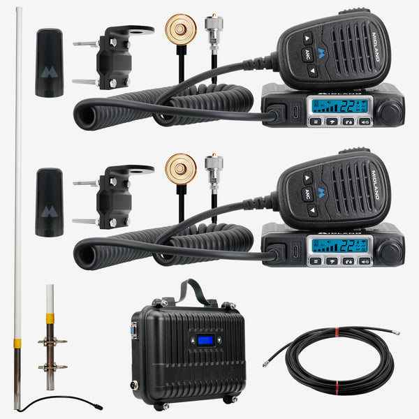 MicroMobile® GMRS 15-Watt Radios and Waterproof Repeater Bundle - MXR115AG
