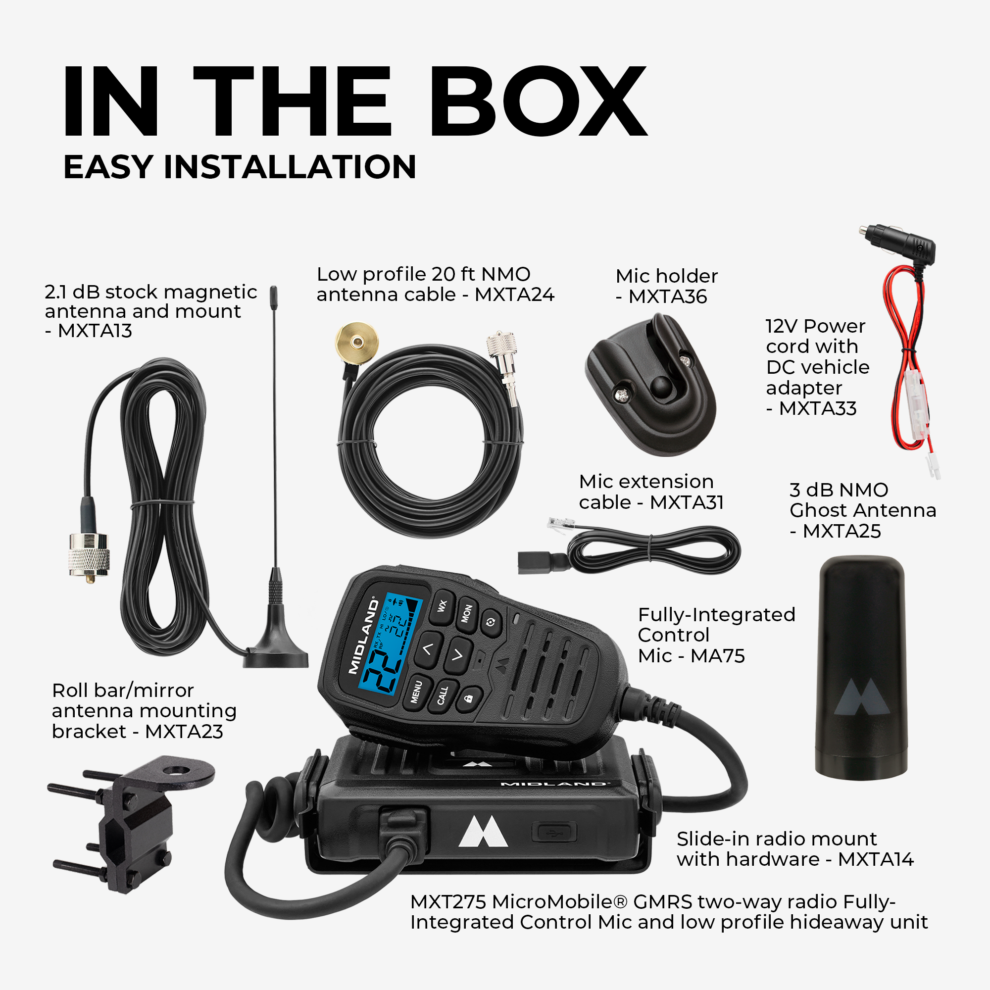MXT275VP4 15W Watt GMRS Two-Way Radio Bundle