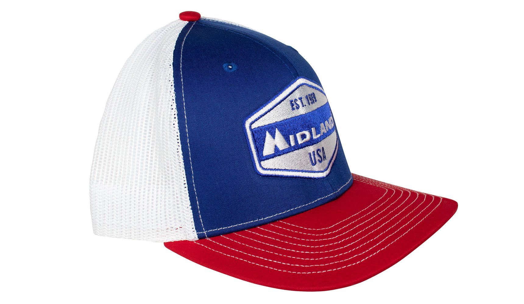Midland Est. "1959" Crest Hat - Red, White, and Blue