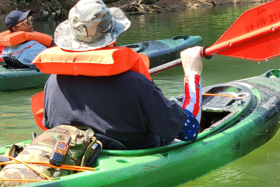 man kayaking