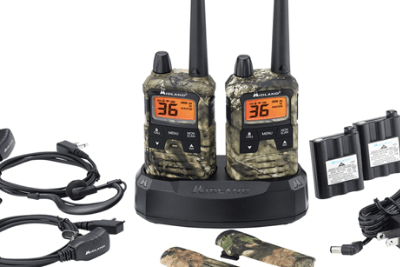camo walkie talkies with accessories