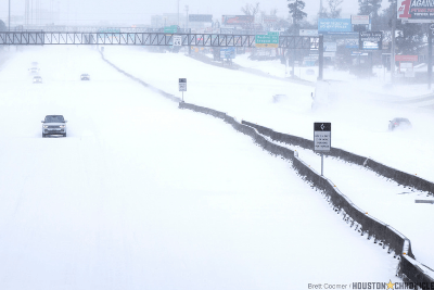 winter storm on highway