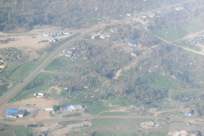 aerial of storm damage
