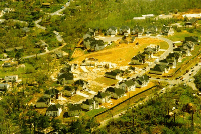 flooded town