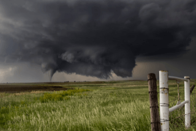 tornado touches down in field