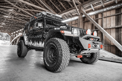 Midland Jeep in garage