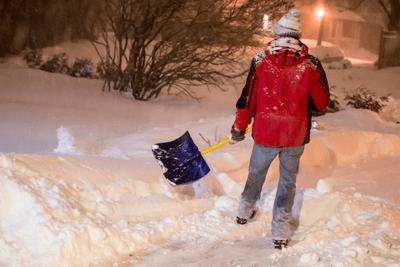 man shoveling snow