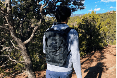 man on hike