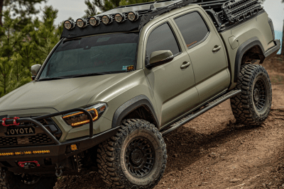 off-road vehicle goes down hill