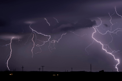 lightening strikes in field