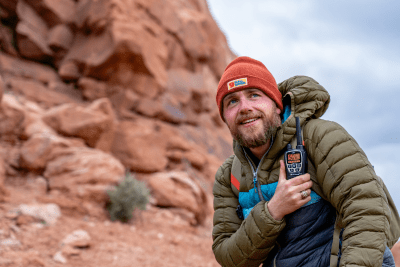 hiker with Midland GXT3000