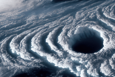 eye of hurricane from space