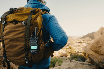 back pack with walkie talkie