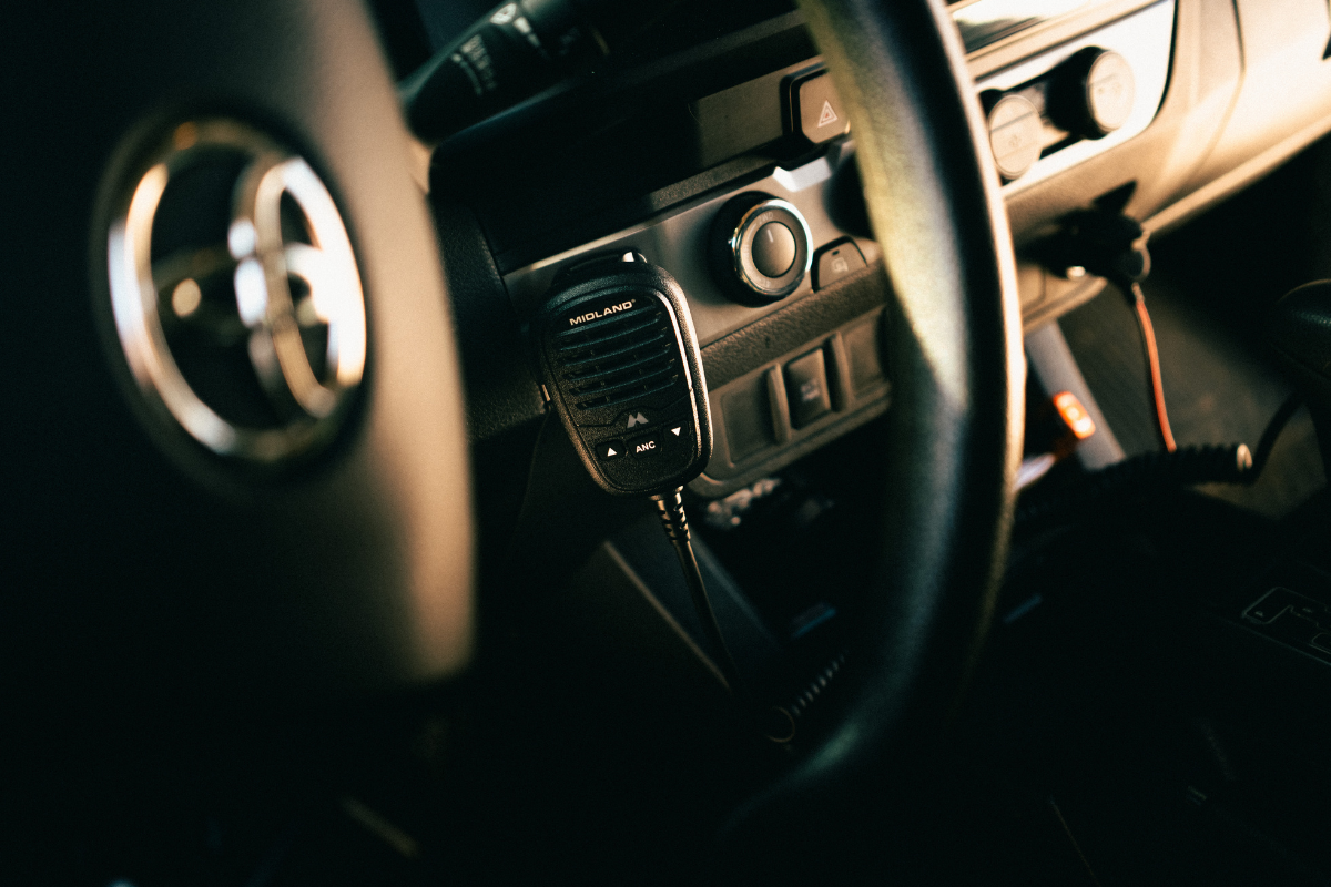 MicroMobile GMRS Two-Way Radio Mic in vehicle