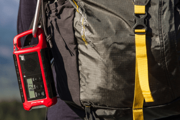 backpack with emergency radio