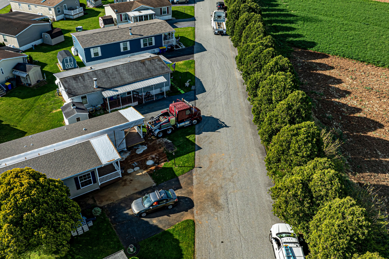 line of mobile homes