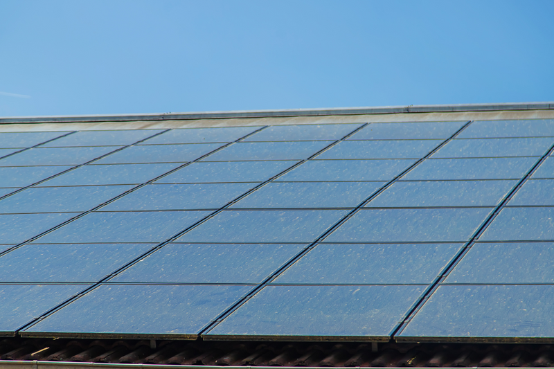 solar panels on roof