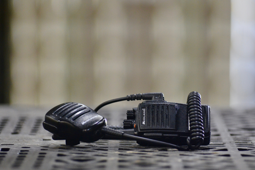walkie talkie on crate