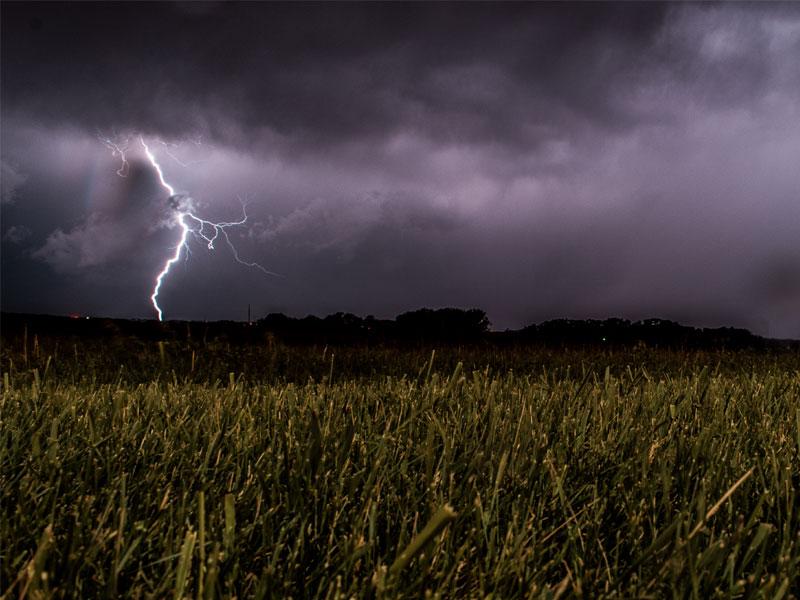 lightning strikes farmland