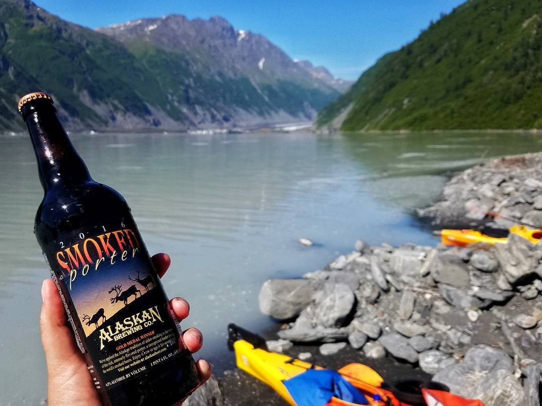 beer next to water