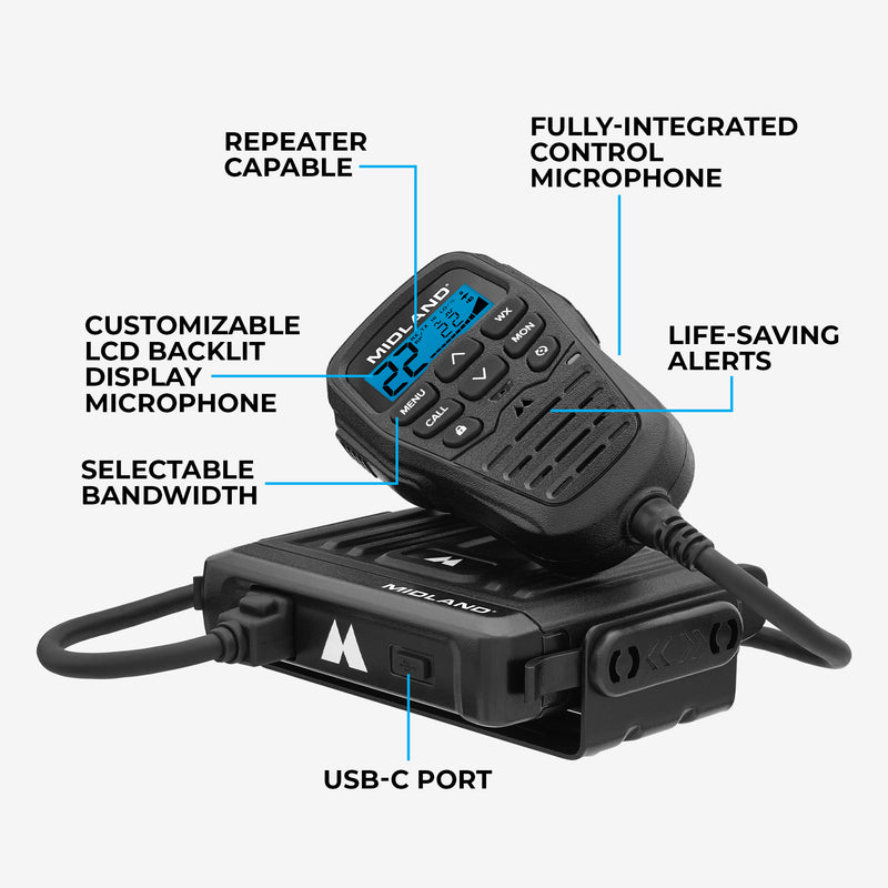 MXT275 MicroMobile® GMRS 15-Watt Two-Way Radio - MXT275