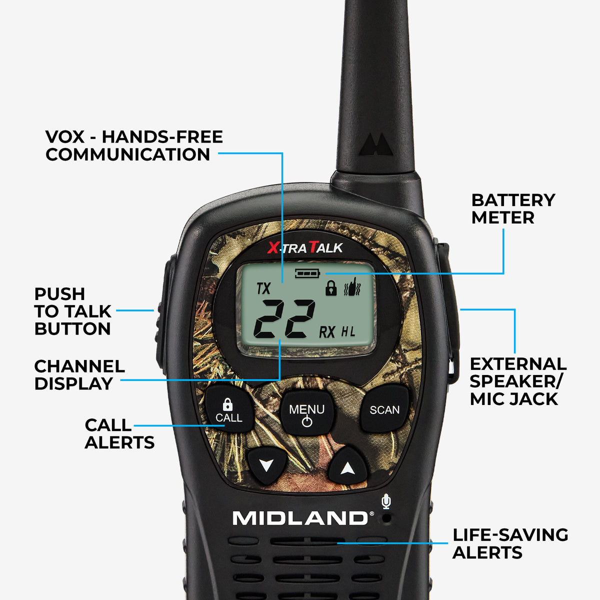 LXT535 FRS License Free Two-Way Radio Camo - LXT535VP3