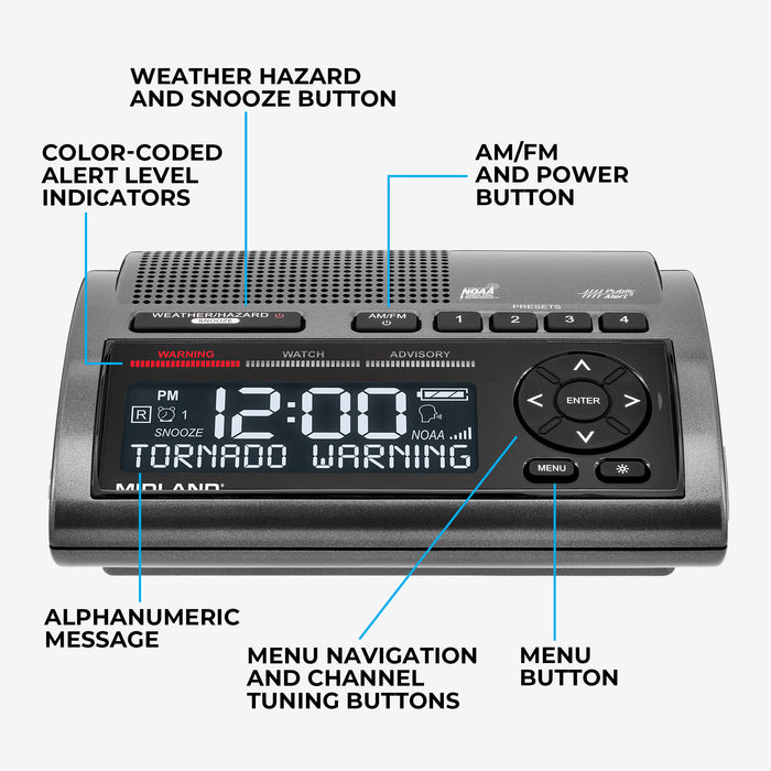 WR400 Deluxe NOAA Weather Radio | Midland Radio – MIDLAND