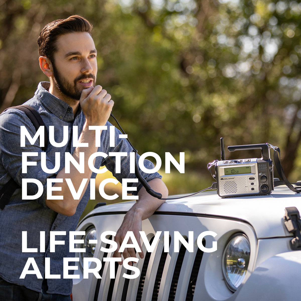 Midland® - XT511 - Radio de emergencia - Radio de campamento base bidireccional de 22 canales con 5 opciones de alimentación, 121 códigos de privacidad, linterna de 3 LED y escaneo meteorológico NOAA Midland® - XT511 - Radio de emergencia - Radio de campamento base bidireccional de 22 canales con 5 opciones de alimentación, 121 códigos de privacidad, linterna de 3 LED y escaneo meteorológico NOAA